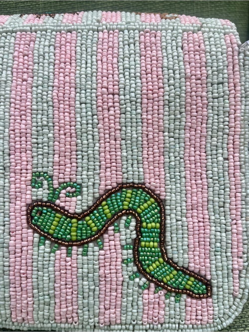 Viral Rare Caterpillar and Insect Beaded Bag with Charm. Brand new, never used. - Picture 3 of 12